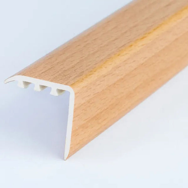 30 x 30mm Wood Effect UPVC Stair Nosing – Trim for Laminate and Wooden Step Edges