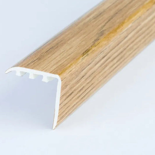 30 x 30mm Wood Effect UPVC Stair Nosing – Trim for Laminate and Wooden Step Edges