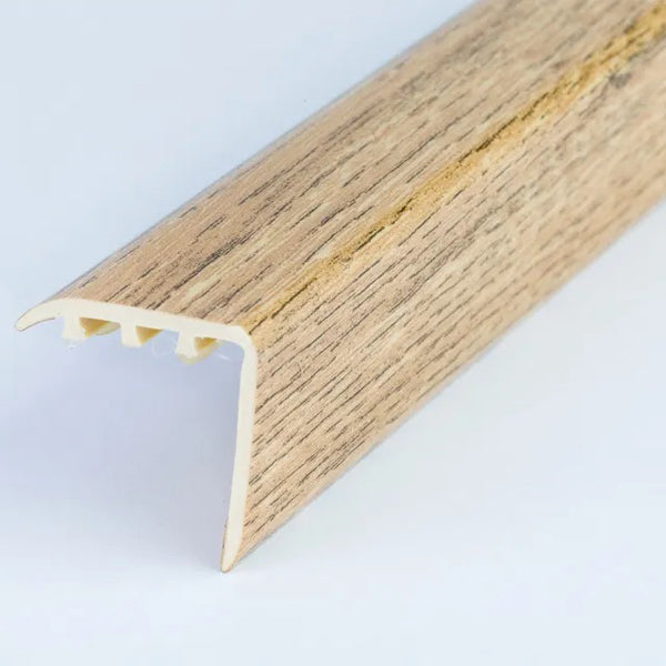 30 x 30mm Wood Effect UPVC Stair Nosing – Trim for Laminate and Wooden Step Edges