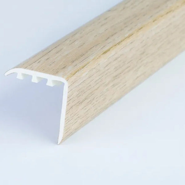 30 x 30mm Wood Effect UPVC Stair Nosing – Trim for Laminate and Wooden Step Edges