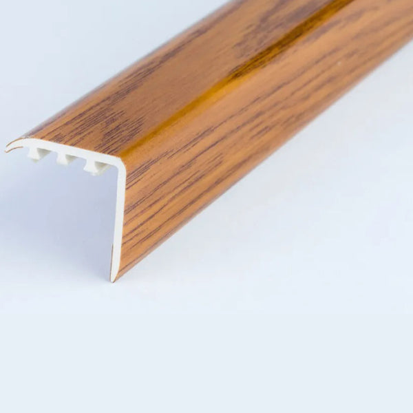 30 x 30mm Durable UPVC Stair Nosing Trim – Wood Effect Edge Protector for Steps