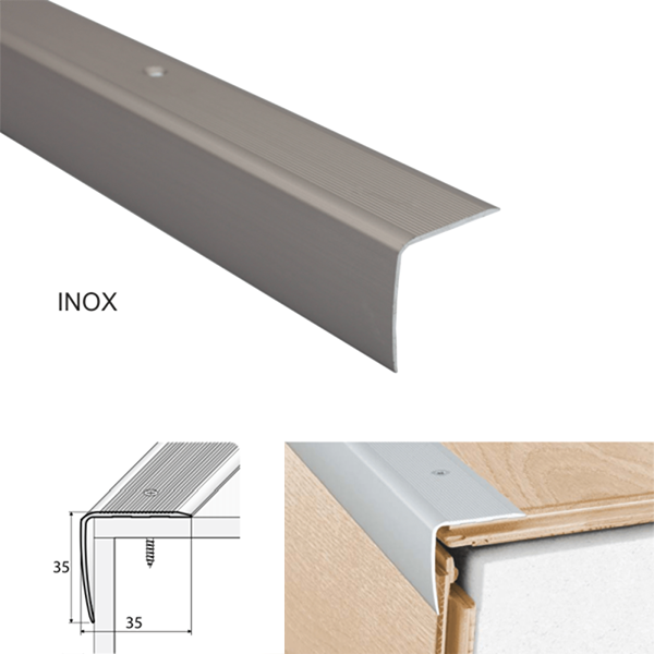 35 x 35mm Heavy Duty Anodised Aluminium Stair Nosing – Slip Resistant Edge Trim for Step Protection