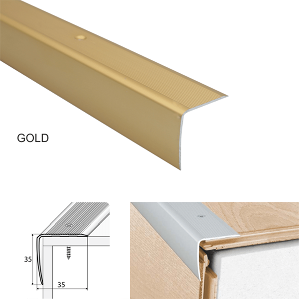 35 x 35mm Heavy Duty Anodised Aluminium Stair Nosing – Slip Resistant Edge Trim for Step Protection