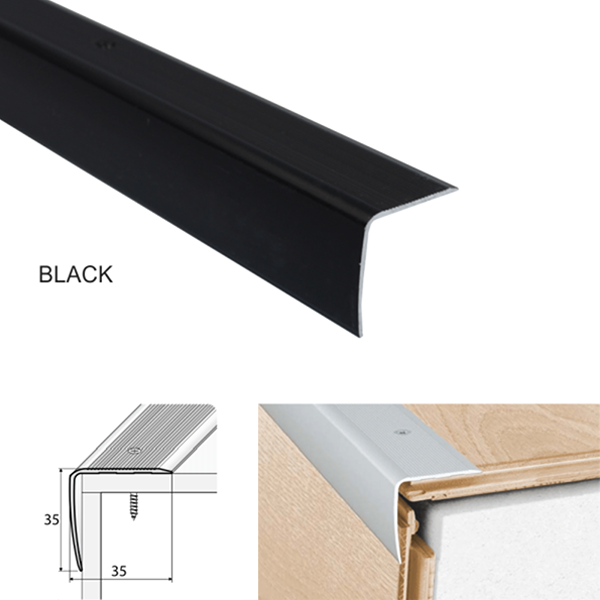 35 x 35mm Heavy Duty Anodised Aluminium Stair Nosing – Slip Resistant Edge Trim for Step Protection