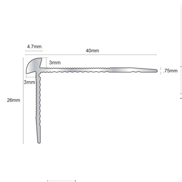 40 x 26mm Anodised Aluminium Stair Nosing – Edge Profile for 3mm LVT Flooring