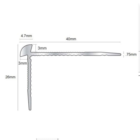 40 x 26mm Anodised Aluminium Stair Nosing – Edge Profile for 3mm LVT Flooring