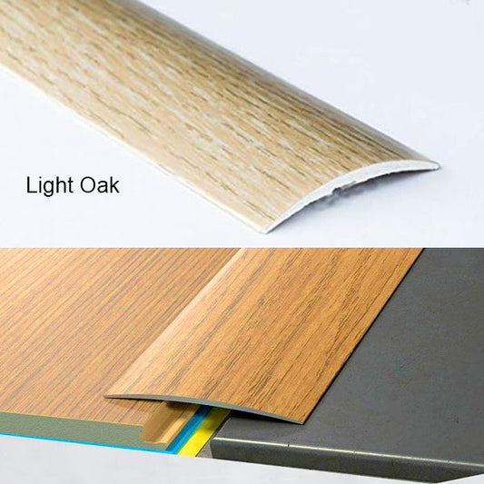 80mm Self Adhesive Aluminium Door Threshold – Wood Effect Floor Transition Strip
