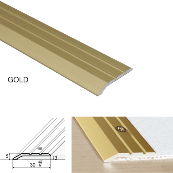 30mm Anodised Aluminium Ramp Door Threshold – Slim Transition Profile