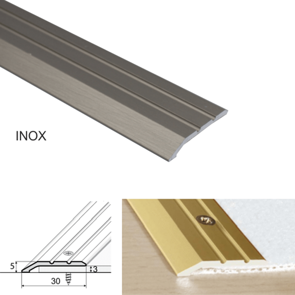 30mm Anodised Aluminium Ramp Door Threshold – Slim Transition Profile