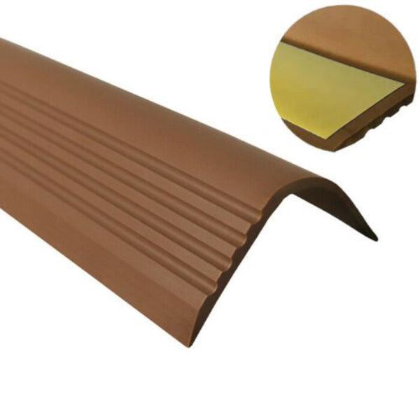 50 x 40mm Self Adhesive Bullnose Stair Nosing – Anti Slip PVC Rubber Edge Trim