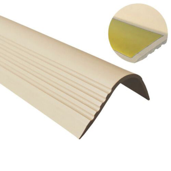 50 x 40mm Self Adhesive Bullnose Stair Nosing – Anti Slip PVC Rubber Edge Trim