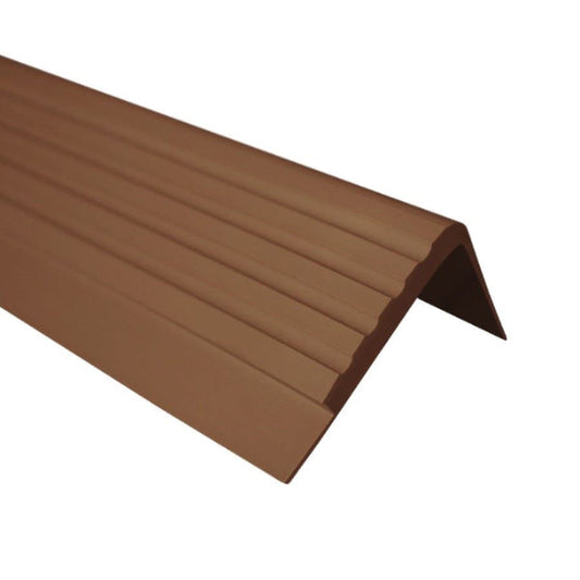 40 x 42mm Bullnose Rubber Stair Nosing – Non Slip Edge Trim with Grooved Grip
