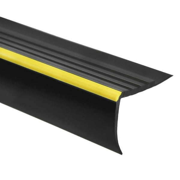 40 x 40mm Rubber Stair Nosing Trim – Non Slip Step Edge with Visual Warning Grip