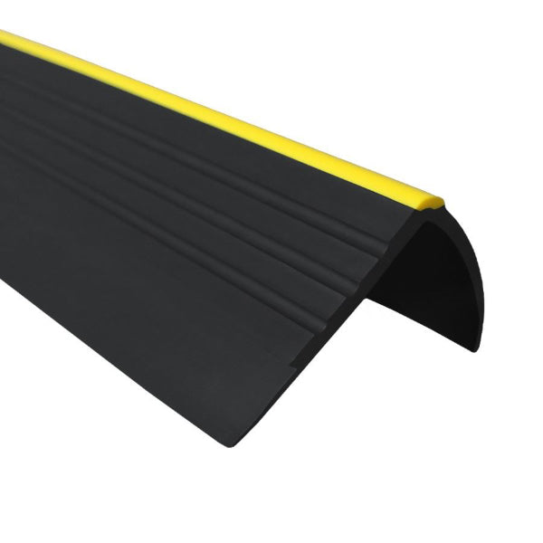 40 x 40mm Rubber Stair Nosing Trim – Non Slip Step Edge with Visual Warning Grip