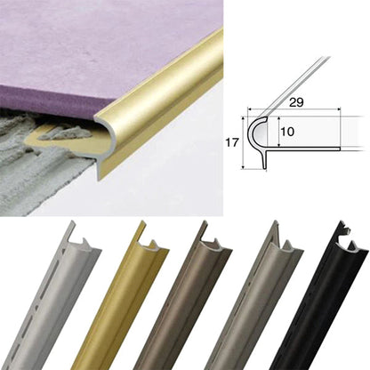 29 x 17 x 10mm Aluminium Stair Nosing – Anti Slip Edge Trim for Tiled Steps