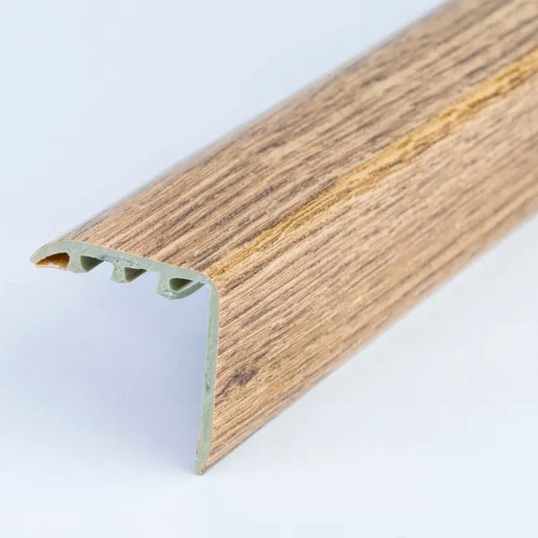 30 x 30mm Wood Effect UPVC Stair Nosing – Trim for Laminate and Wooden Step Edges