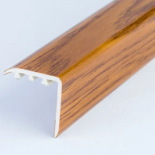 30 x 30mm Wood Effect UPVC Stair Nosing – Trim for Laminate and Wooden Step Edges