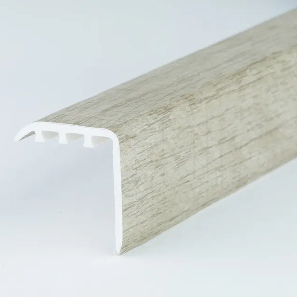30 x 30mm Wood Effect UPVC Stair Nosing – Trim for Laminate and Wooden Step Edges