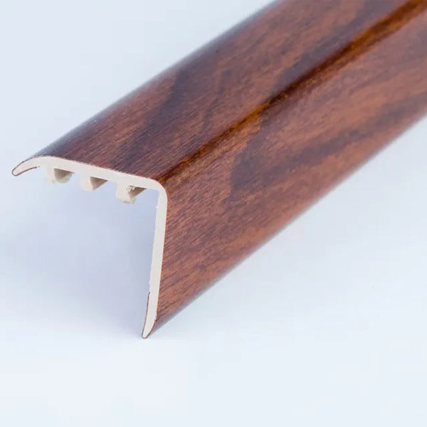 30 x 30mm Wood Effect UPVC Stair Nosing – Trim for Laminate and Wooden Step Edges