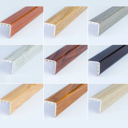 30 x 30mm Durable UPVC Stair Nosing Trim – Wood Effect Edge Protector for Steps