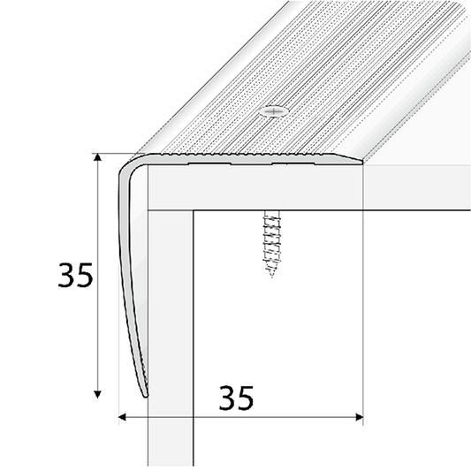 35 x 35mm Heavy Duty Anodised Aluminium Stair Nosing – Slip Resistant Edge Trim for Step Protection