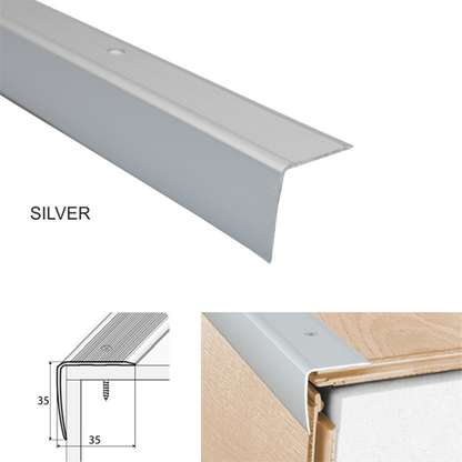 35 x 35mm Heavy Duty Anodised Aluminium Stair Nosing – Slip Resistant Edge Trim for Step Protection