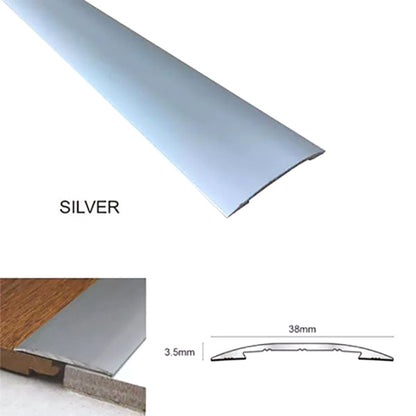 38mm Self Adhesive Aluminium Euro Cover Strip – Door Threshold Trim for Wood, Vinyl & Tile Floors