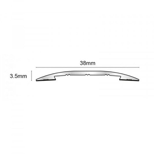 38mm Self Adhesive Aluminium Euro Cover Strip – Door Threshold Trim for Wood, Vinyl & Tile Floors