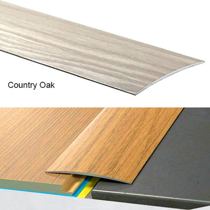 80mm Self Adhesive Aluminium Door Threshold – Wood Effect Floor Transition Strip