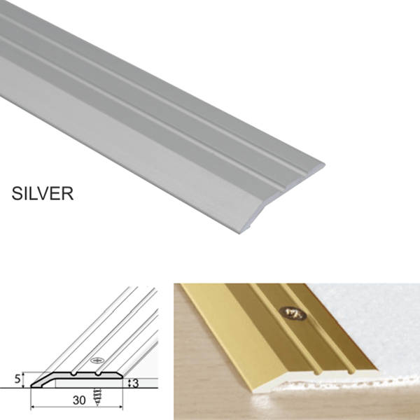 30mm Anodised Aluminium Ramp Door Threshold – Slim Transition Profile
