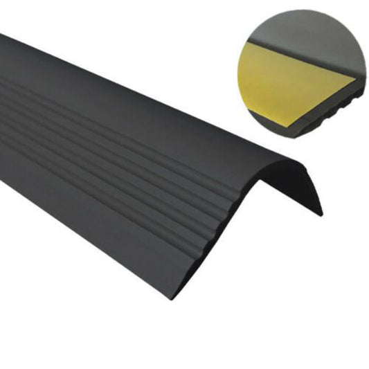 50 x 40mm Self Adhesive Bullnose Stair Nosing – Anti Slip PVC Rubber Edge Trim