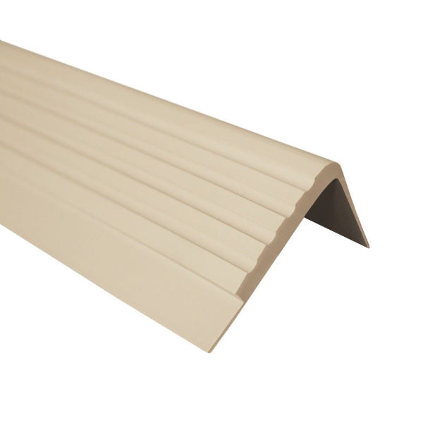 40 x 42mm Bullnose Rubber Stair Nosing – Non Slip Edge Trim with Grooved Grip