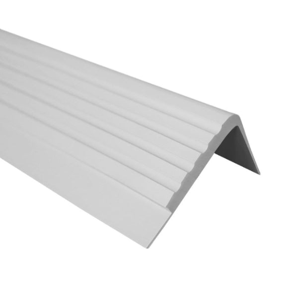 40 x 42mm Bullnose Rubber Stair Nosing – Non Slip Edge Trim with Grooved Grip