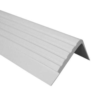 40 x 42mm Bullnose Rubber Stair Nosing – Non Slip Edge Trim with Grooved Grip