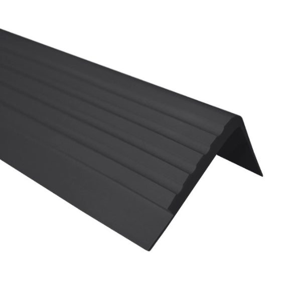 40 x 42mm Bullnose Rubber Stair Nosing – Non Slip Edge Trim with Grooved Grip