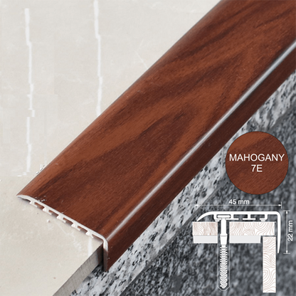 25 x 25mm Wood Effect UPVC Stair Nosing – Non Slip Edge Trim with Hidden Fixing