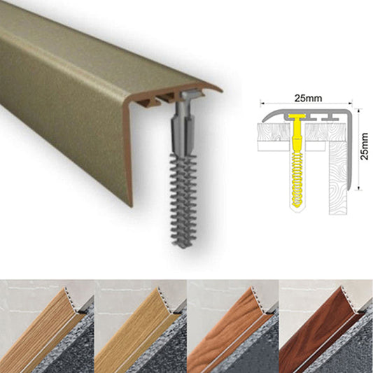 25 x 25mm Wood Effect UPVC Stair Nosing – Non Slip Edge Trim with Hidden Fixing