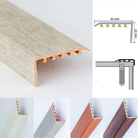 45 x 22mm Wood Effect UPVC Stair Nosing – Trim for Protecting Laminate and Wooden Edges