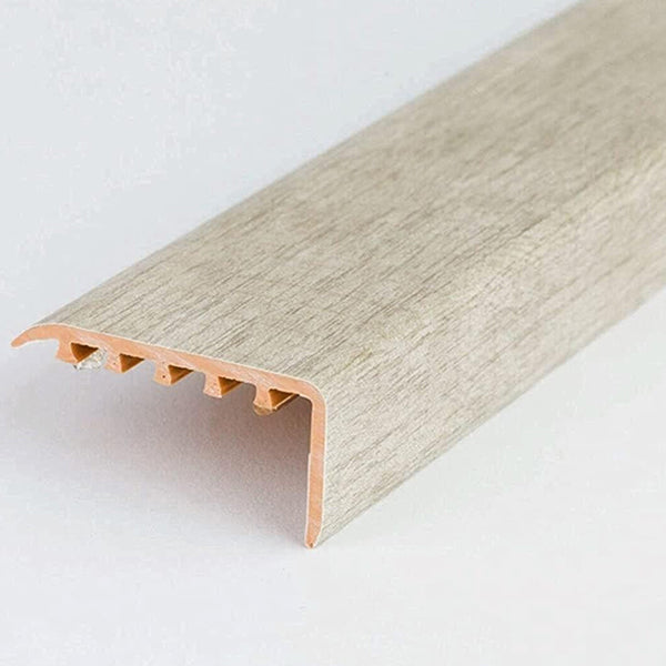 45 x 22mm Wood Effect UPVC Stair Nosing – Trim for Protecting Laminate and Wooden Edges