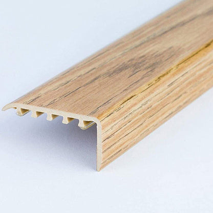 45 x 22mm Wood Effect UPVC Stair Nosing – Trim for Protecting Laminate and Wooden Edges
